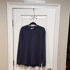 Taylor Stitch Deep Blue Long Sleeve Henley